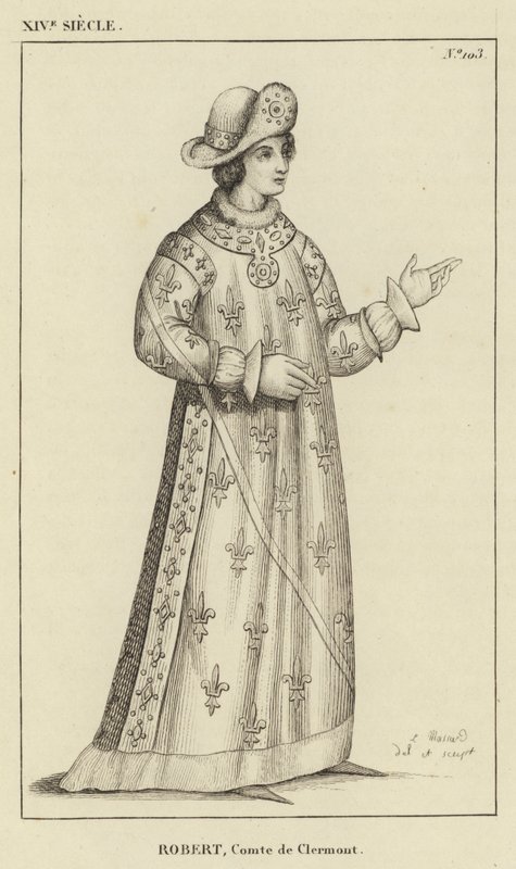 XIV Century, Robert, greve av Clermont (gravyr) av French School
