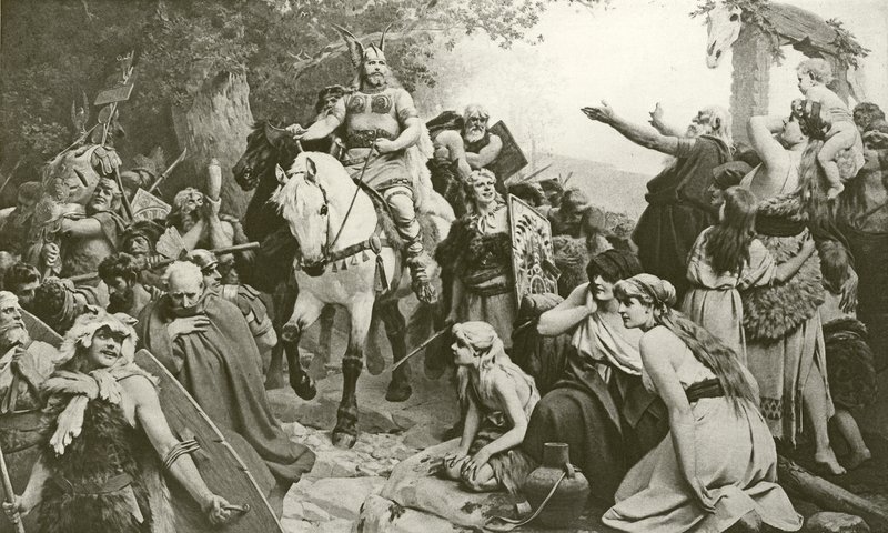 Hermanns triumf över romarna (gravyr) av Friedrich Paul Thumann