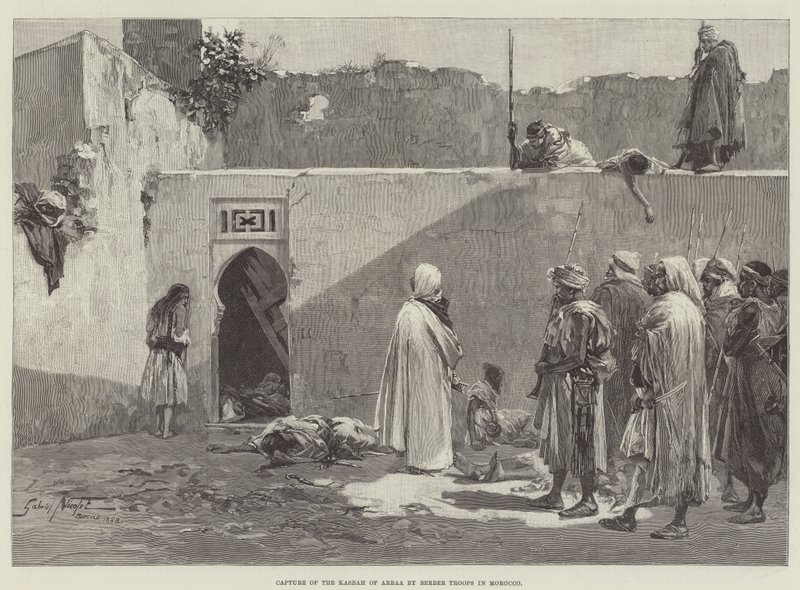 Erövring av Kasbah of Arbaa av berbertrupper i Marocko av Gabriel Nicolet