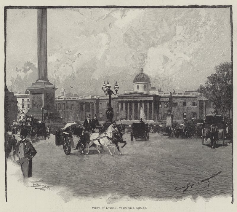Utsikt i London, Trafalgar Square av George L. Seymour