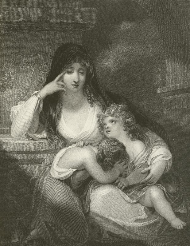 Lady Pamela Fitzgerald, änkan efter Lord Edward Fitzgerald och hennes barn av George Romney