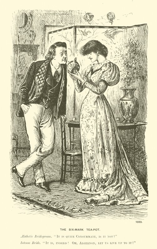 Den sex-markerade tekanna (gravyr) av George (after) Du Maurier