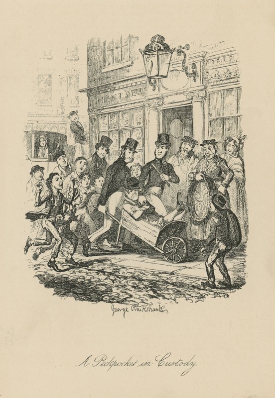 En ficktjuv i förvar av George Cruikshank