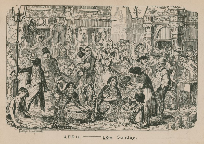 April - låg söndag av George Cruikshank