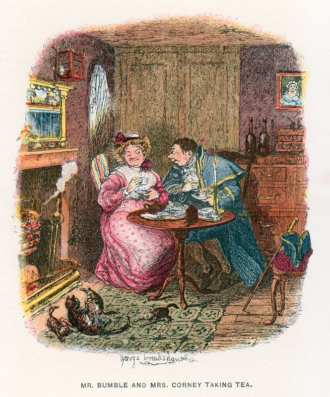 Illustration för Oliver Twist av George Cruikshank