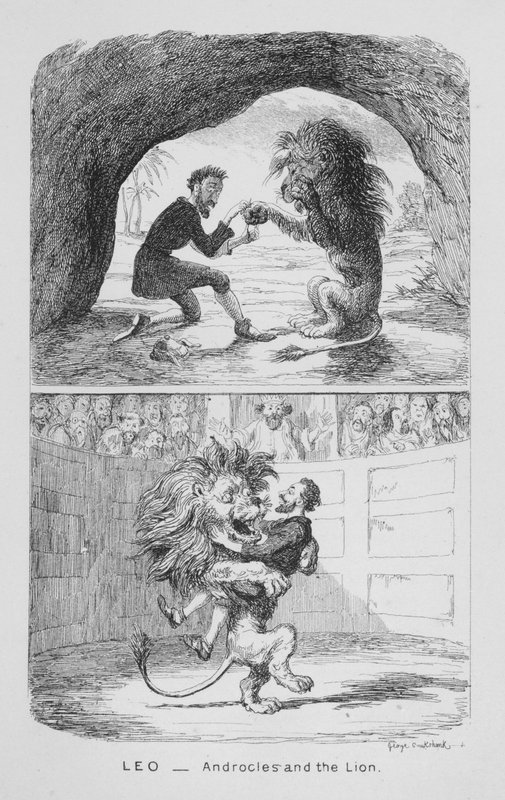 Lejonet, Androkles och Lejonet av George Cruikshank