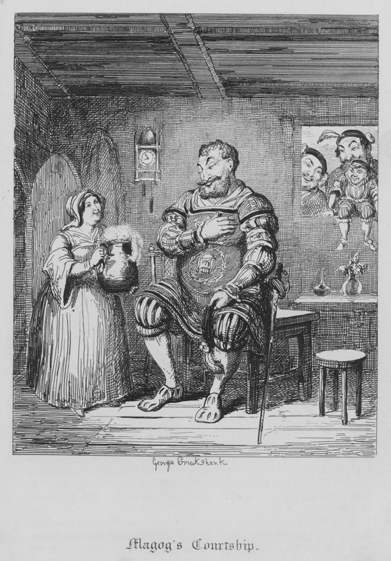Magogs uppvaktning (gravyr) av George Cruikshank