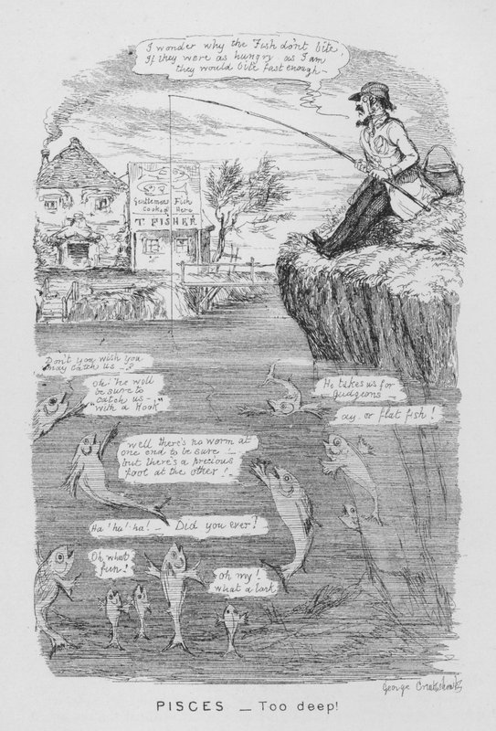 Fiskarna, för djupt! (gravyr) av George Cruikshank
