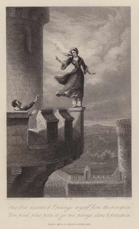 Rebecca och tempelriddaren (gravyr) av George Cruikshank