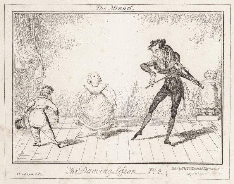 Danslektionen: Menuetten av George Cruikshank