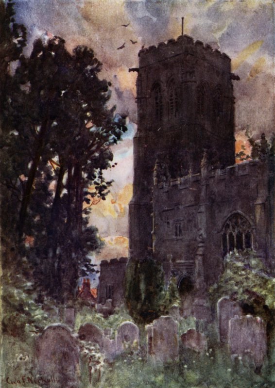 Liskeard Church (färg litho) av George Franck Nicholls