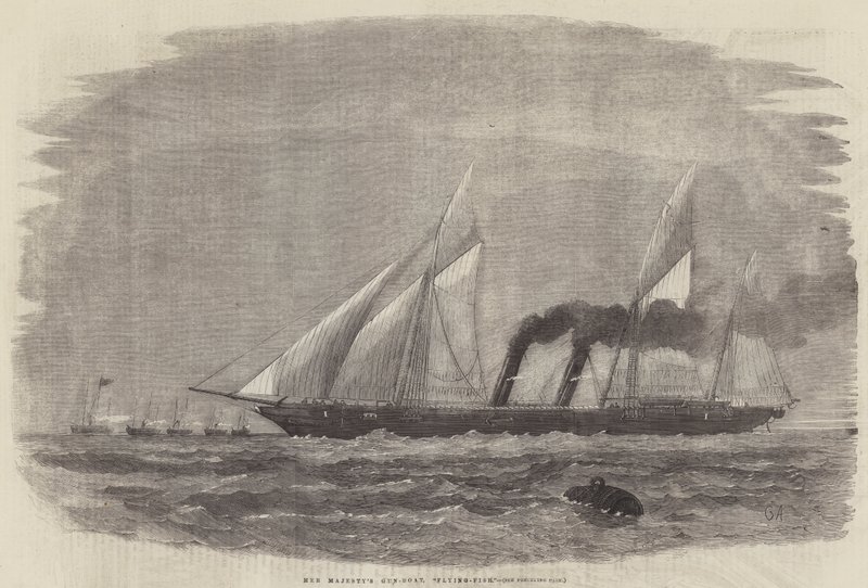 Hennes Majestäts Gun-Boat, Flying-Fish av George Henry Andrews