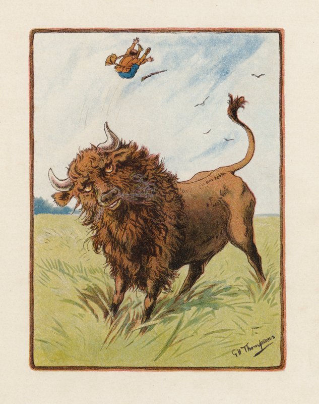 Bison (färglitografi) av George Henry Thompson