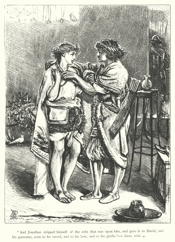 David och Jonathan (gravyr) av George John Pinwell