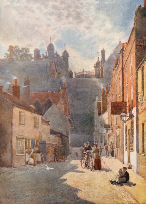 River Street (färglitografi) av George Moore Henton