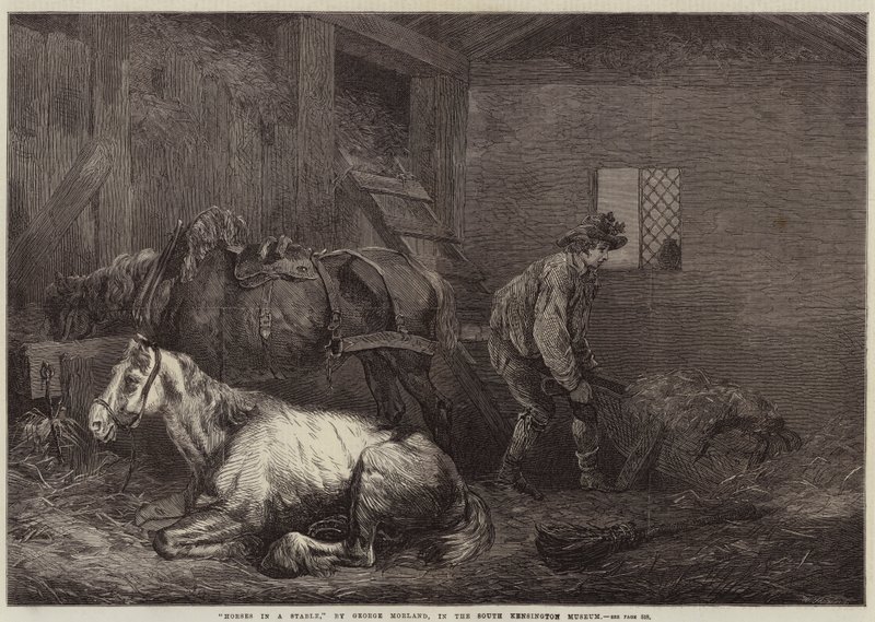 Hästar i ett stall av George Morland