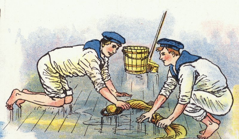 Svabba däcken (färg litho) av George Washington Lambert