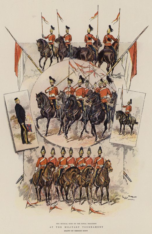 Vid den militära turneringen (kromolit) av Georges Bertin Scott