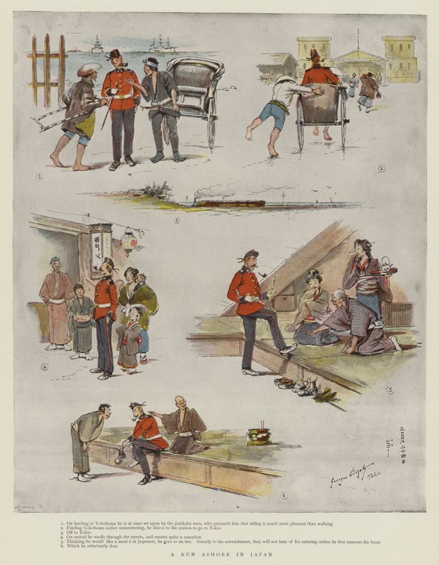 En landstigning i Japan av Georges Ferdinand Bigot