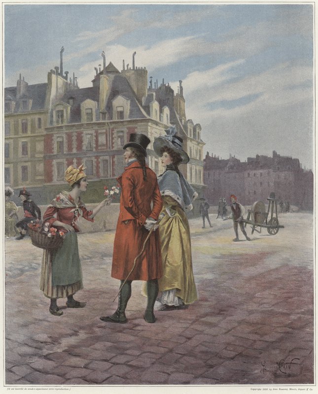 Blomsterförsäljare i Pont-Neuf av Georges Jules Auguste Cain