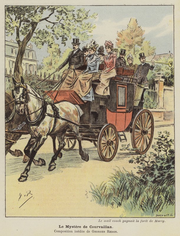 The Mystery of Courvaillan (färg litho) av Georges Redon