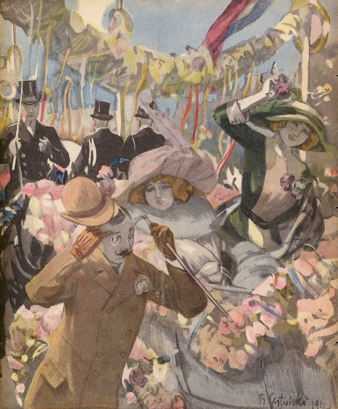 En väldoftande bukett (färg litho) av German School