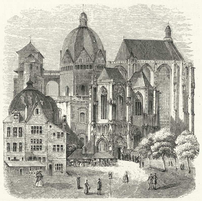 Aachen-katedralen (gravyr) av German School