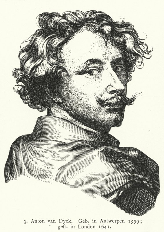 Anthony van Dyck, flamländsk barockkonstnär (gravyr) av German School