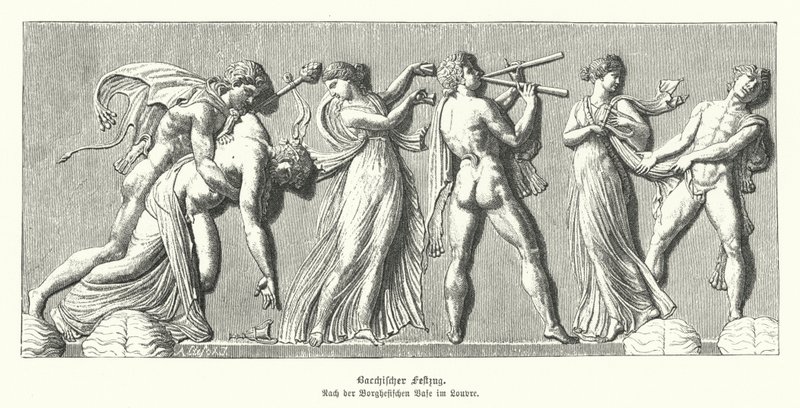 Bacchanalia (gravyr) av German School