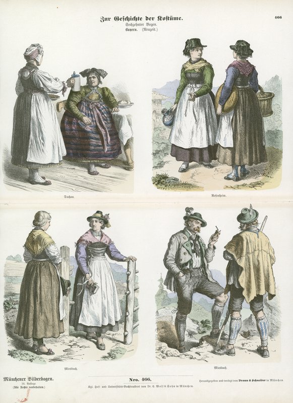 Bayerska dräkter, 1800-talet av German School