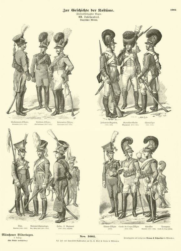 Bayerska militäruniformer, tidigt 1800-tal av German School