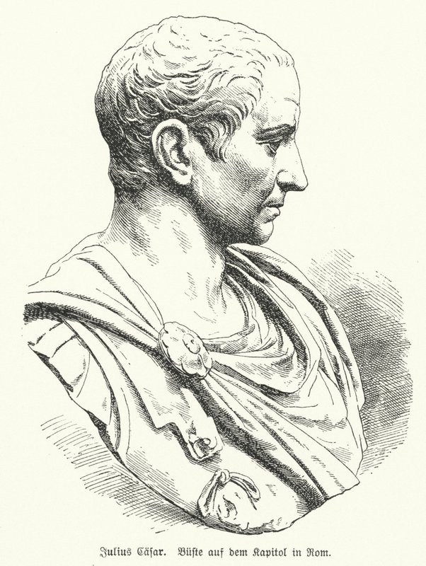 Byst av Julius Caesar (litho) av German School