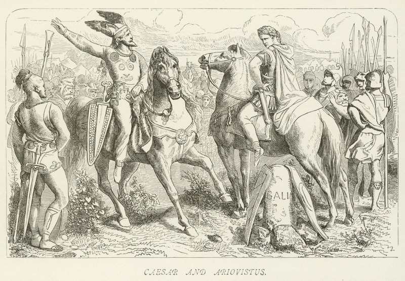 Caesar och Ariovistus av German School