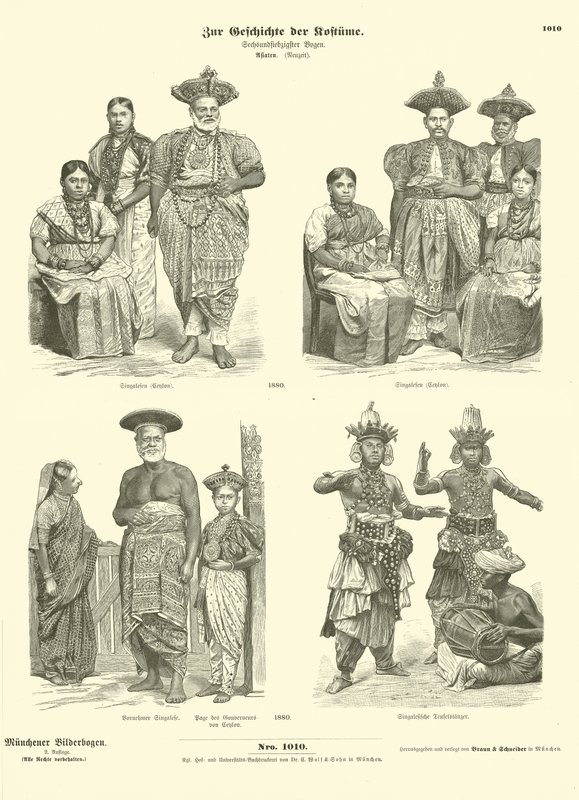 Ceylonesiska kostymer, 1880 av German School