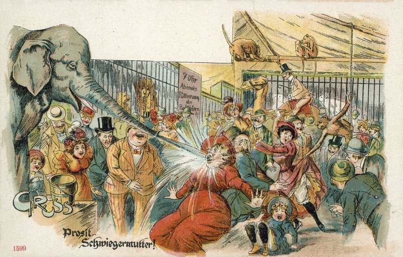 Skål, svärmor! (färg litho) av German School