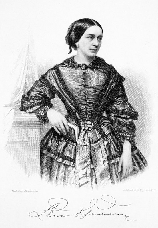 Clara Schumann, tysk pianist och kompositör (litho) av German School