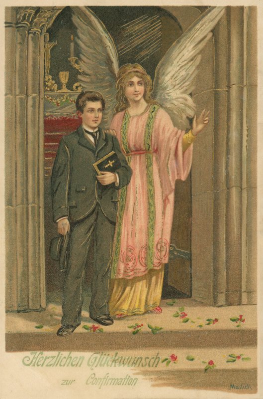 Grattis till din konfirmation (chromolitho) av German School