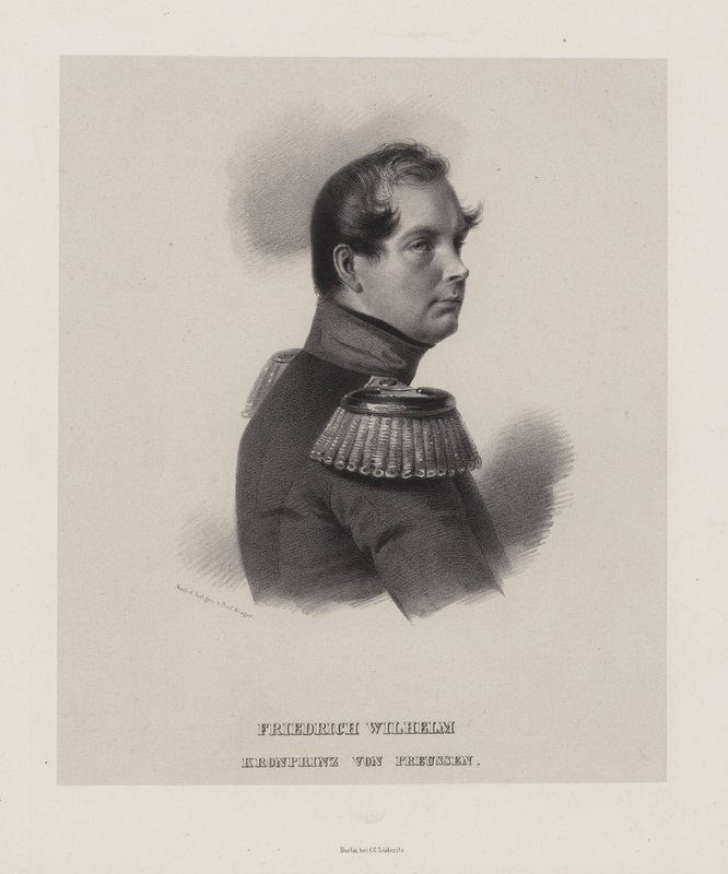 Kronprins Fredrik William av Preussen (litho) av German School