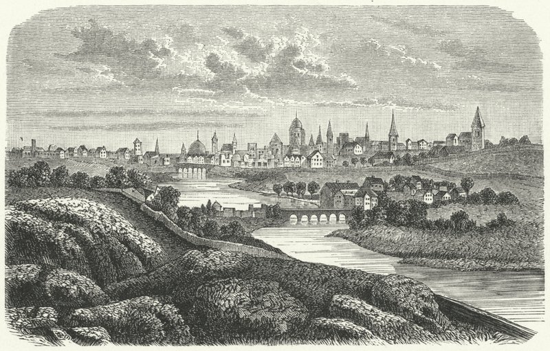 Dublin på 1600-talet (gravyr) av German School