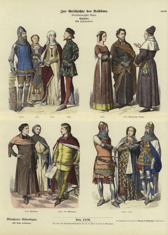 Engelska dräkter, 1300-talet av German School
