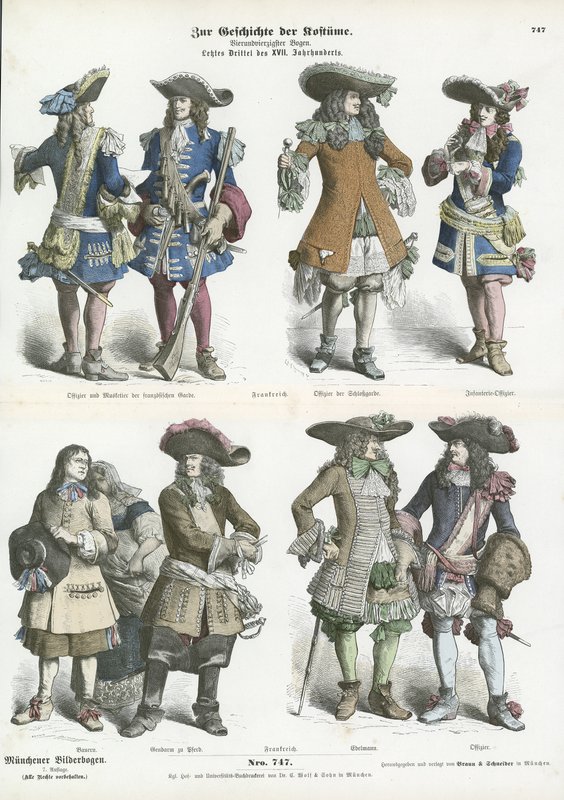 Franska dräkter, sent 1600-tal av German School