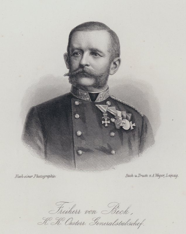 Friedrich von Beck-Rzikowsky, österrikisk general (gravyr) av German School