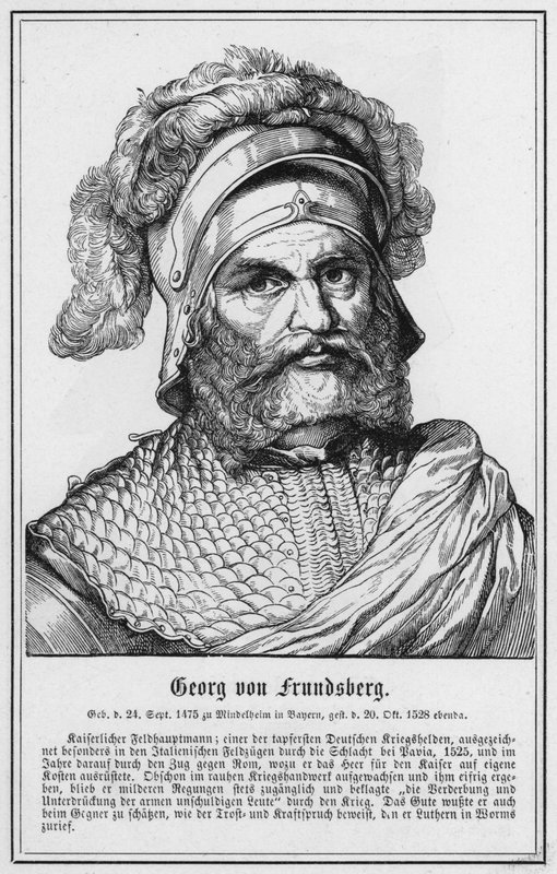 Georg von Frundsberg (gravyr) av German School