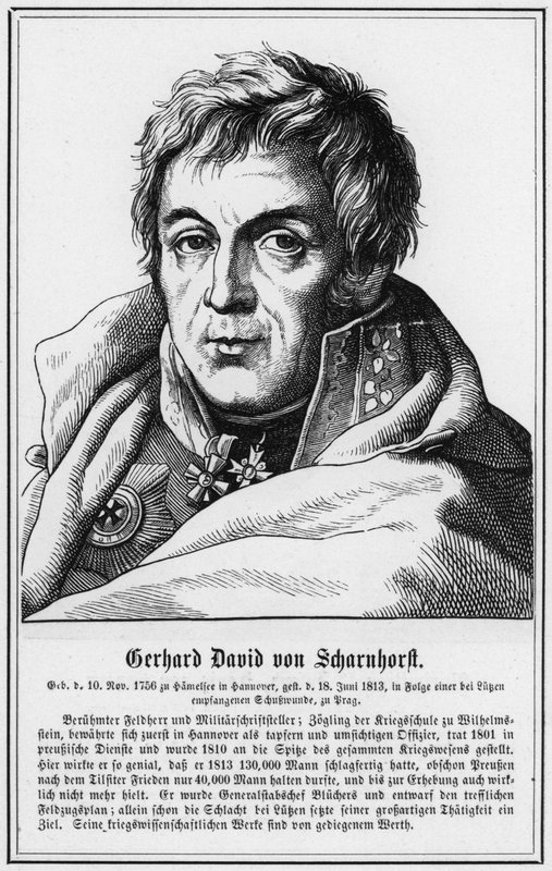 Gerhard David von Scharnhorst (gravyr) av German School