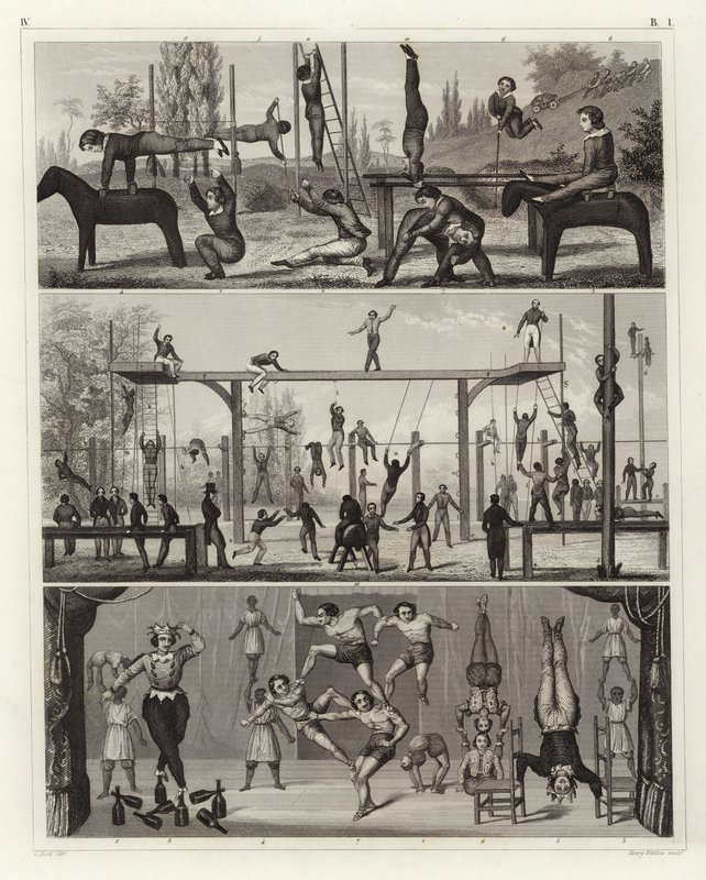 Gymnastik och akrobatik (gravyr) av German School