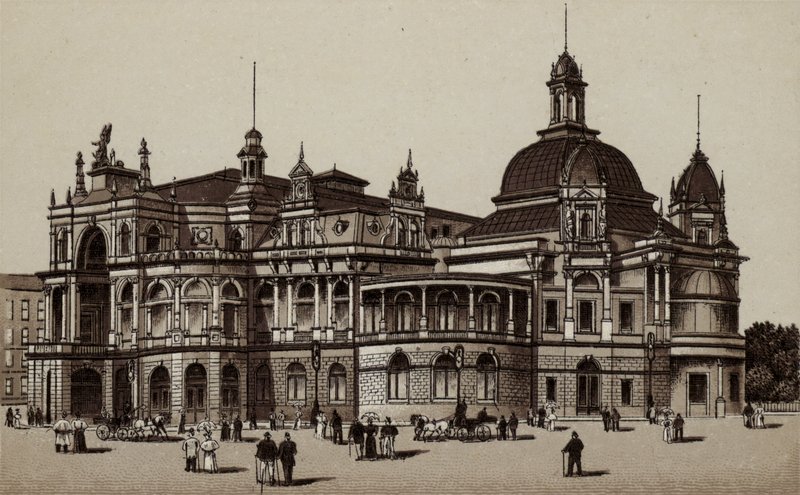 Hamburg: Concerthaus, Concert-House (litho) av German School
