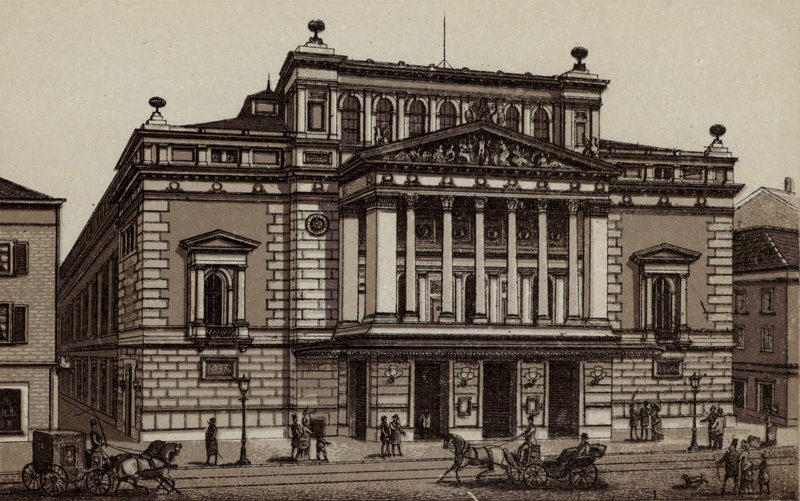 Hamburg: Stadt-Theater, Teatern (litho) av German School