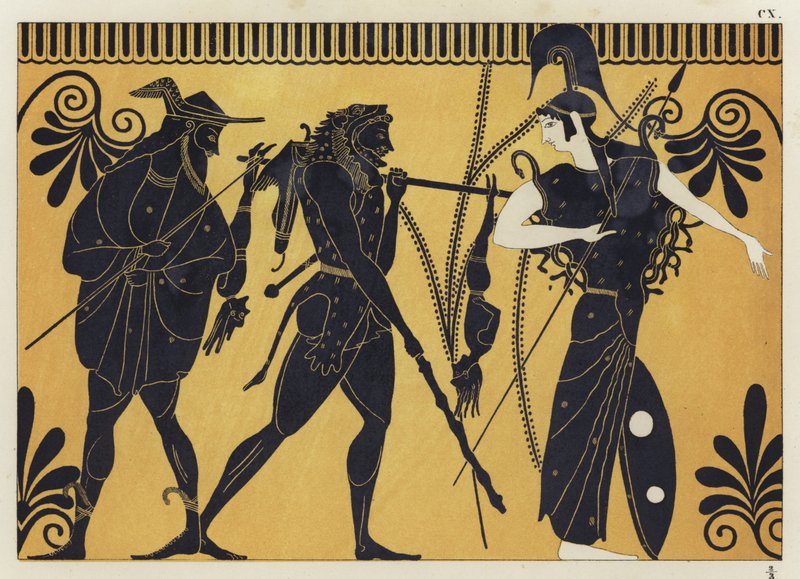 Hercules och Cercopes av German School
