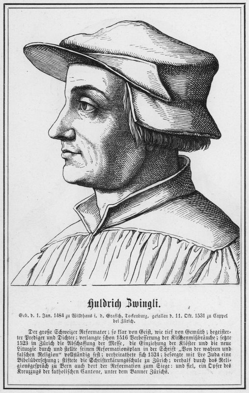 Huldrych Zwingli (gravyr) av German School