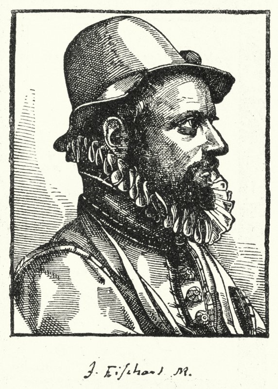 Johann Baptist Fischart, tysk satiriker (gravyr) av German School